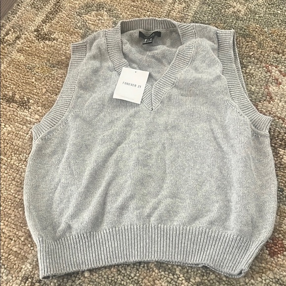 Forever 21 Gray V-Neck Knit Sweater - Picture 3 of 4